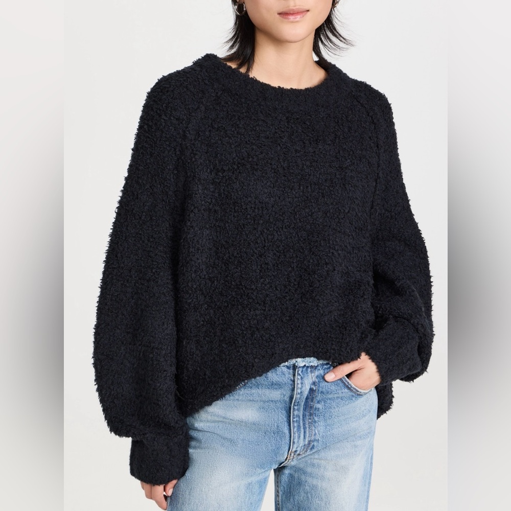 Cozy black Free People Teddy oversized tunic Sweater XS